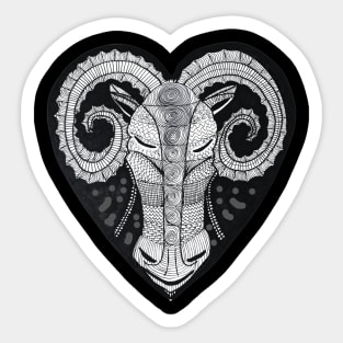 Rams Head graphic art Sticker